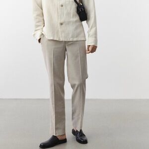 H&M SZ 30 R Men's Beige 100% linen Shell Dress Pants